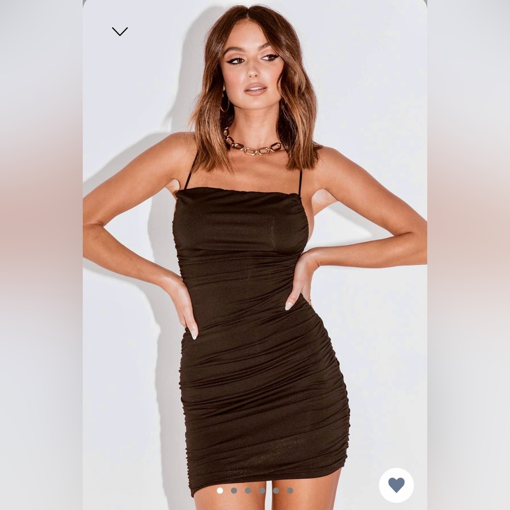 NWOT Princess Polly Black Satin Mini Dress